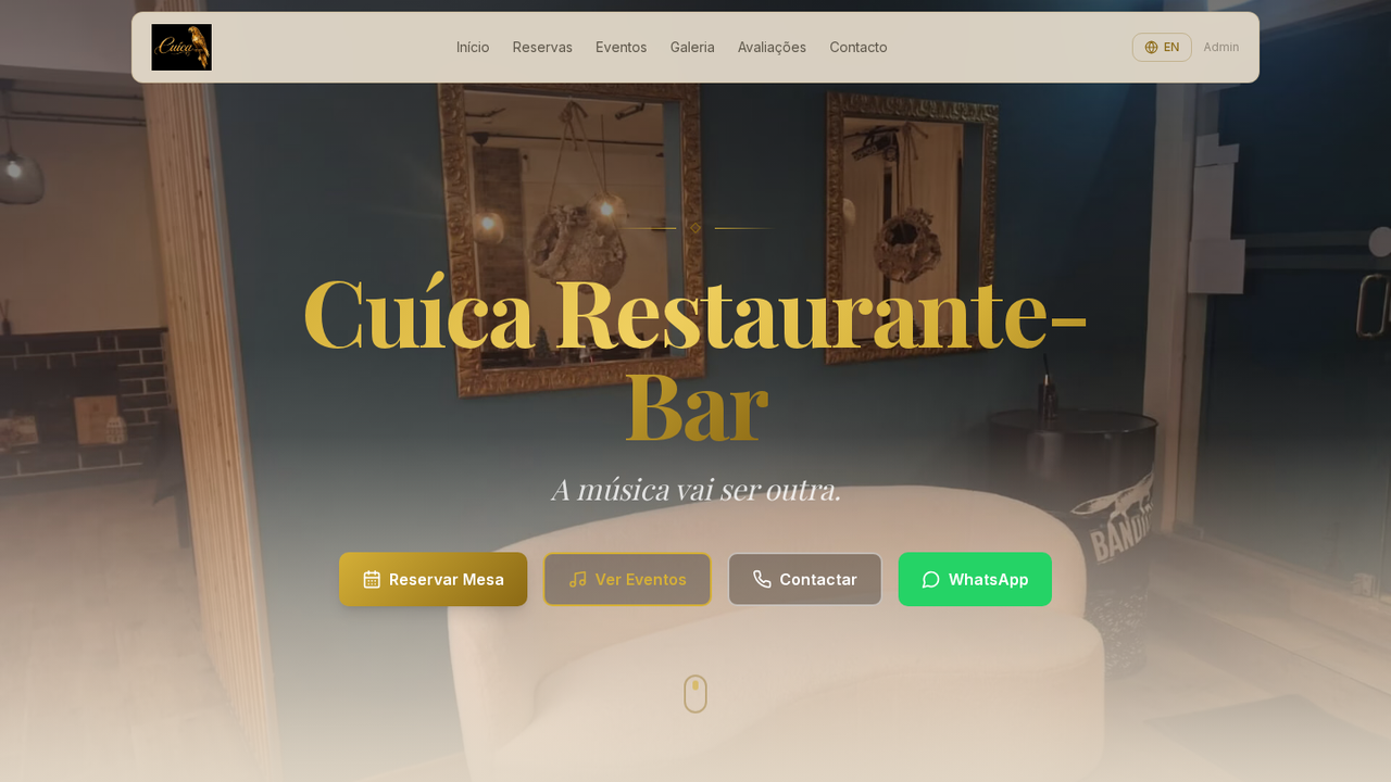 Cuíca restaurant website homepage built by Henrique Digital Solutions